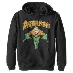 Boy's Justice League Aquaman Dives In Pull Over Hoodie - 1 of 4