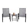 KTMBDW 3 Pieces Patio Set Outdoor Patio Conversation Textilene Bistro Set Modern Porch Lawn Chairs with Coffee Table for Home and Balcony - 3 of 4