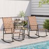 LAUSAINT HOME 3-Piece Outdoor Rocking Chair Set with High-Back - 2 of 4