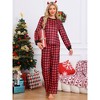INSPIRE CHIC Christmas Family  Pajama Set Plaid Matching Long Sleeve and Pants Lounge Set - 3 of 4