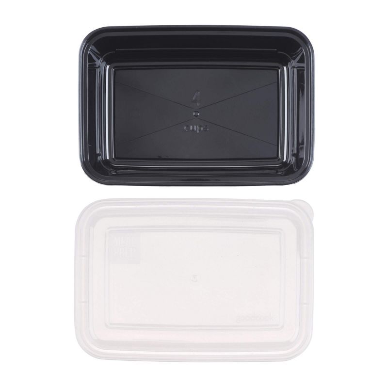 GoodCook Meal Prep 1 Compartment Rectangle Black Containers + Lids - 10ct, 4 of 9
