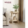 Simple Trending Small Round End Table with Lower Shelf Natural Beige - 3 of 4