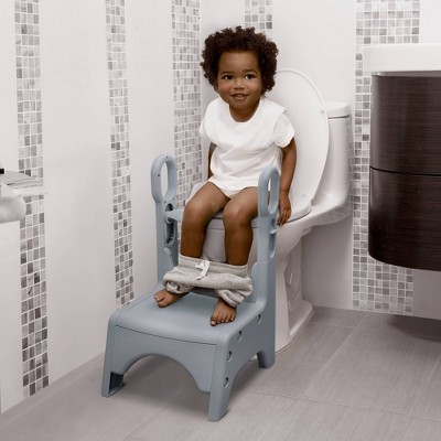 Delta Children Little Jon-EE Adjustable Potty Seat and Step Stool - White/Gray