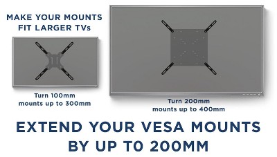 Heavy Gauge Steel Black Fixed Wall Mount Adapter Kit for TVs up to 55"