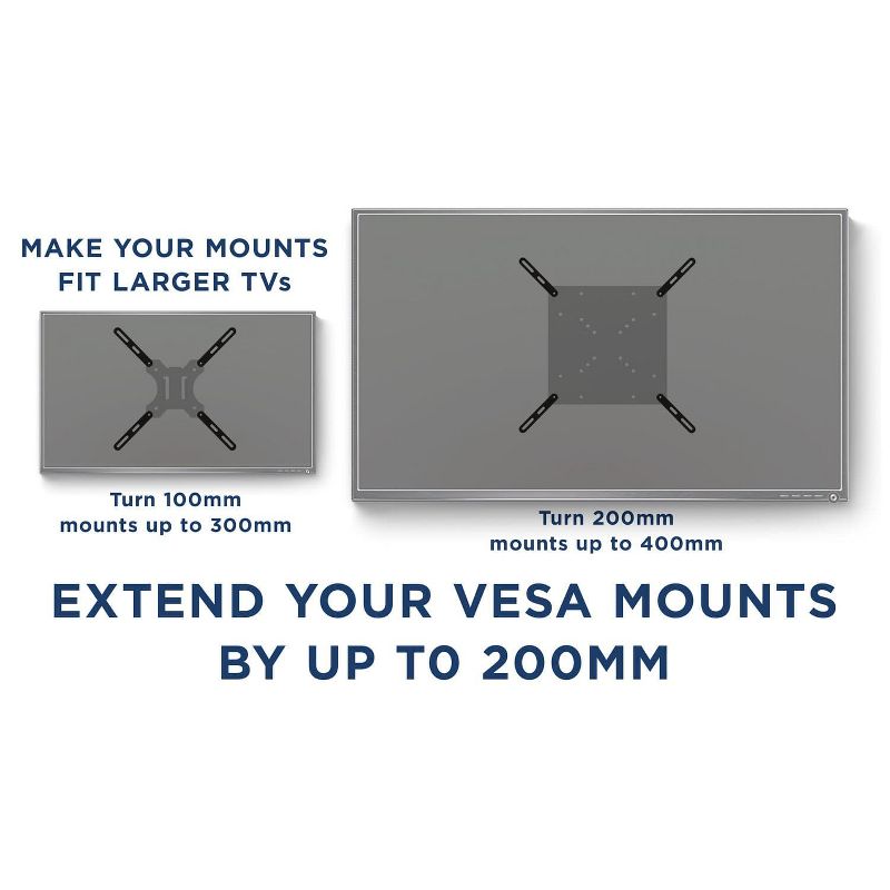 Mount-It! VESA Mount Adapter Kit | TV Wall Mount Bracket Adapter Converts | Fits Most 32 Inch to 55 Inch TVs and Monitors | Hardware Included | Black, 3 of 8