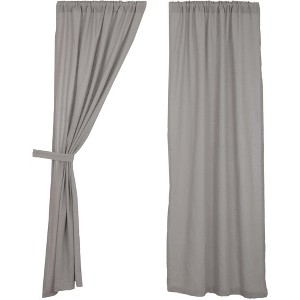 Burlap Dove Grey Panel Set of 2 84x40  VHC Brands - 1 of 4