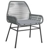 vidaXL Patio Dining Set with Cushions Garden Table and Chairs Poly Rattan Glass - 55.1" x 27.6" x 29.1" Gray 4 Piece - 4 of 4