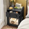 Petrimins LED Nightstand with Wheels, Robot Style End Table, 360° Rotating Drawer and Cabinet, Motion Sensor Lights - 2 of 4