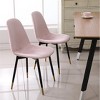 Roundhill Furniture Lassan Contemporary Fabric Dining Chairs, Pink, Set of 4 - 2 of 4