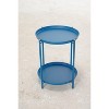 DOMETOUR Outdoor Steel Patio Side Table 2-Tier - 2 of 4