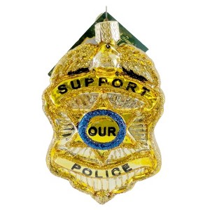 Old World Christmas 3.75 In Police Badge Public Safety Service Authority Tree Ornaments - 1 of 3