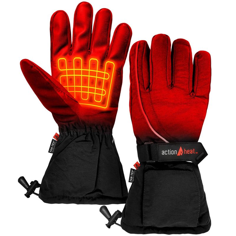 ActionHeat AA Battery Heated Men&#39;s Snow Gloves - Black, 1 of 9
