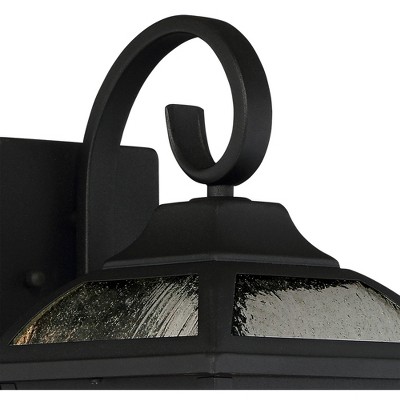 15" Black Steel Lantern Outdoor Wall Lights with Clear Glass