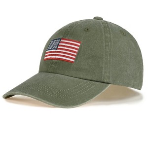 Tirrinia Unisex Cotton American Flag Baseball Hat, Adjustable Lightweight Breathable - 1 of 4