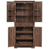 Bella Depot 71" Tall Kitchen Pantry Storage Cabinet with 6 Door Shelves, 2 Drawers - 4 of 4