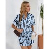 Women 2 Piece Outfit Summer Short Sleeve Top and Shorts Sweatsuit Sets with Pockets - 4 of 4