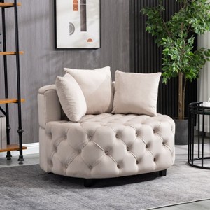 CAVINAS 40.6" Wide Modern Barrel Accent Chair for Living Room, Upholstered Leisure Sofa Chair - 1 of 4