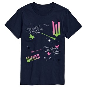 Men's - Wicked - Scatter Lyrics Oversized Short Sleeve Graphic T-Shirt - 1 of 4