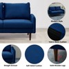 Velvet Sofa Mid-Century Modern Couch with Wooden Legs for Living Room - 3 of 4