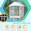 LOVMOR Wrought Metal Bird Cage Feeder with Rolling Stand Perches Food Containers Doors Wheels 67" H - 3 of 4