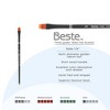 Creative Mark Beste Golden Taklon Rake 1/4" Artist Brush, Professional Watercolor Brushes, For Acrylic Painting, Short Handle, Sharp Edges, Hand-Tied - 2 of 4