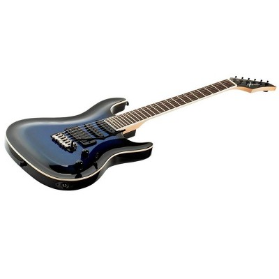 Monoprice Indio Helix Flamed Maple Electric Guitar - Blue Burst, With Gig Bag