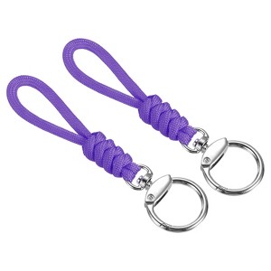 Unique Bargains Braided Wrist ID Cards Keychain Wallets Badge Lanyard with Hook 2 Pcs - 1 of 4