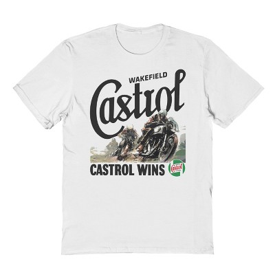 Rerun Island Men's Castrol Wins Ringer Short Sleeve Graphic Cotton T-Shirt