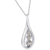 Pompeii3 1/2ct 3-Stone Diamond Infinity Pendant 14k White Gold 1" Tall - 2 of 3