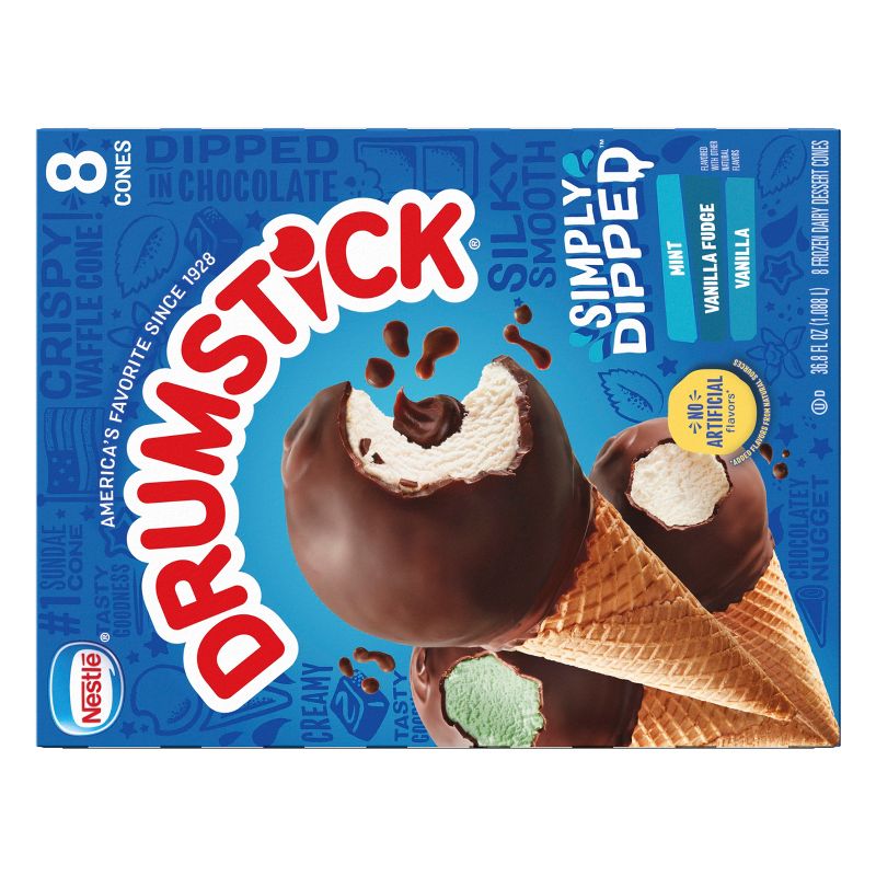 Nestle Simply Dipped Drumstick Frozen Dessert Cones- 8ct, 4 of 13