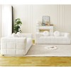 Boneless Lychee-Textured Long-Pile Polyester Modern Cloud Sofa with Two Circular Throw Pillows - 3 of 4