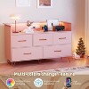 RONSHIN 5-Drawer Dresser with LED Lights&Charging Station,47"Wide Chest of Drawers,Freestanding Storage Organizer for Bedroom Closet Hallway Entryway - 3 of 4