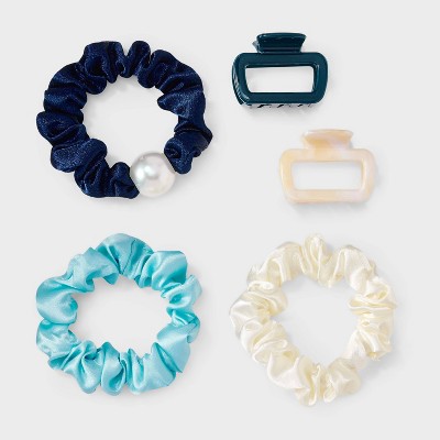 Claw Hair Clip and Hair Twister Set 5 pc - A New Day™ Blue