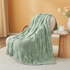 Snuggle Sac Faux Fur Checkered Throw Blanket, Fluffy Feather Yarn Blend Bedding Blankets for Couch or Bed - 4 of 4