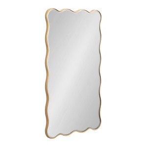 Kate & Laurel All Things Decor 24"X42" Viona Rectangle Scalloped Mirror Gold - 1 of 4
