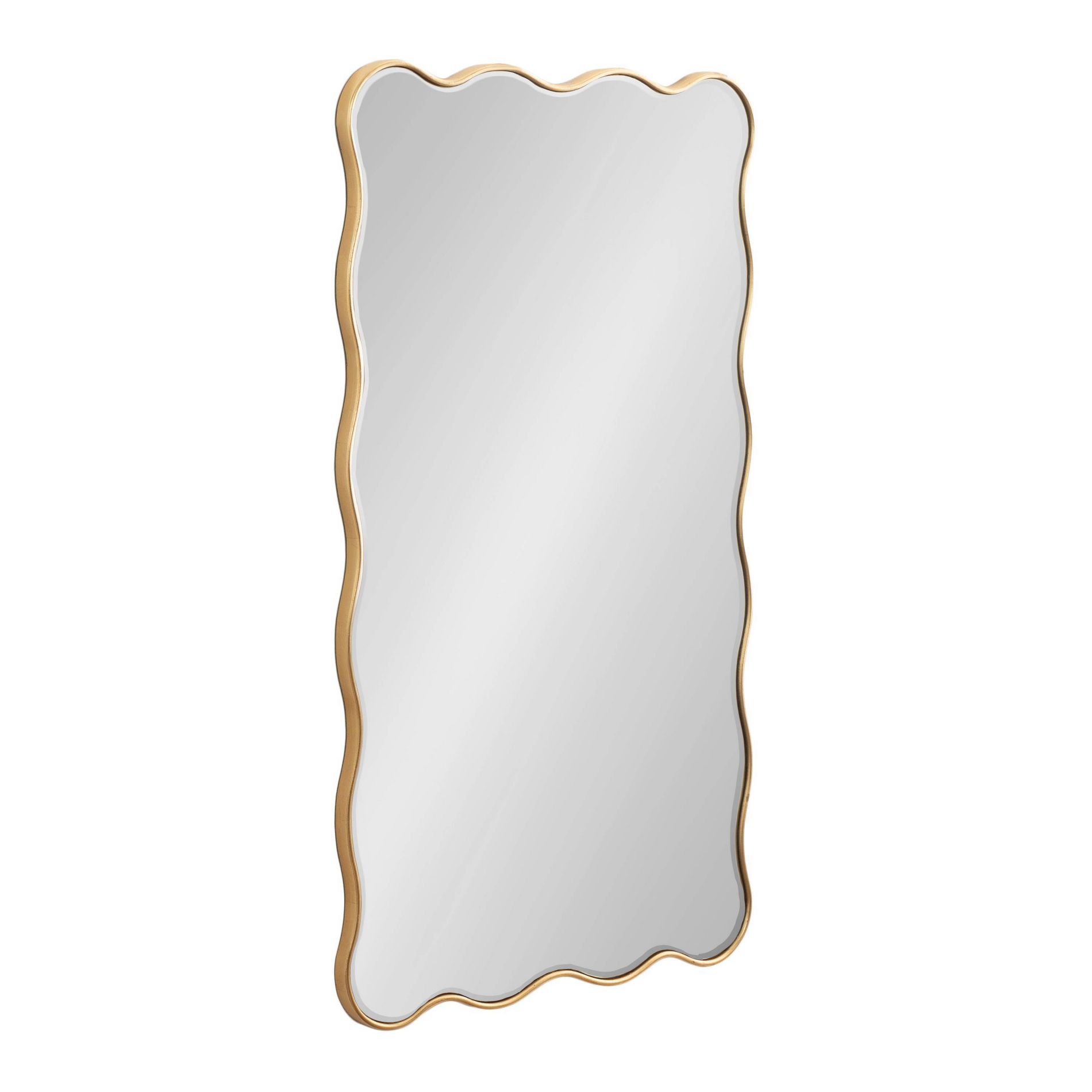 Kate & Laurel All Things Decor 24"X42" Viona Rectangle Scalloped Mirror Gold