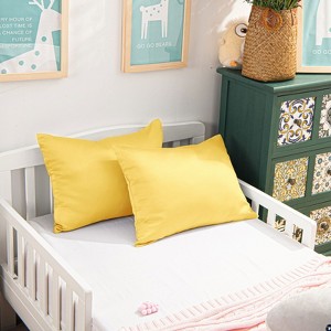 2 Pack Zippered Satin Toddler Pillowcases, Luxury Travel Pillow Covers - NTBAY - 1 of 4