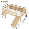 Twin/Twin XL Loft Bed with Storage Shelves, LED Lights & Full-Length Guardrails, Solid Wood Loft Bed Frame - ModernLuxe - 4 of 4