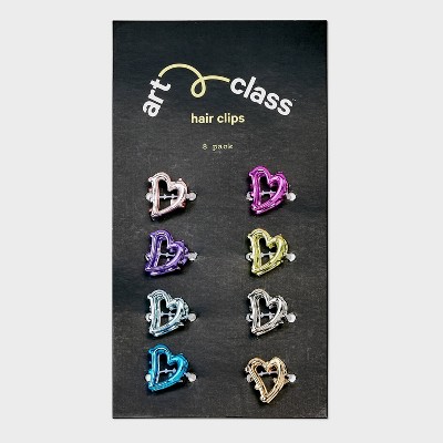 Girls&#39; 8pk Heart Mini Claw Clip Set - art class&#8482;