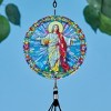 Collections Etc Stained Glass Style Jesus Blessing Metal Wind Chime Gray - 3 of 3