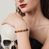 Halloween Gothic Stretch Bracelet with Pumpkin Skull Charms, 8MM Natural Gemstone Bead Bracelet Unisex - 4 of 4