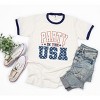 Simply Sage Market Women's Retro Party In The USA Stars Short Sleeve Ringer Tee - 3 of 4