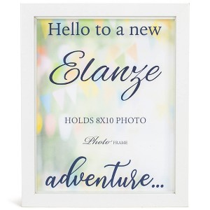 Elanze Designs Hello to New Adventure White 8 x 10 Wood Framed Wall Tabletop Sign - 1 of 4