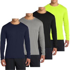 Mafoose 4-Pack Men's Long Sleeve Quick-Dry Performance T-shirts - UPF 50 Sun Protection - 1 of 4