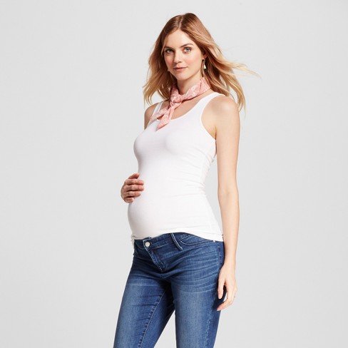Maternity Tank Top - Isabel Maternity by Ingrid & Isabel™ White XXL