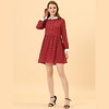 INSPIRE CHIC Women's Plaid Long Sleeve Button Contrast Point Collar Shirt Dress - 3 of 4