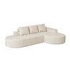 108.5'' Chenille Modern Curved Sectional Sofa with 3 Pillows, Modular Free Combination, and L-Shaped Design - 3 of 4