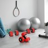 Whisen Adjustable 2-in-1 Home Dumbbell and Barbell Weight Set with Non-Slip Chromed Connector - Wine Red - 2 of 4