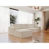 131.9"68.9" Plush Corduroy 4-Piece Modular Sectional Sofa with No Assembly Required and Comfortable Chaise Lounge - 3 of 4