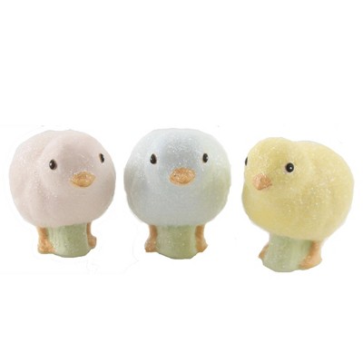 Easter 2.75" Egg Dye Chicks Spring Set Of Three  -  Decorative Figurines